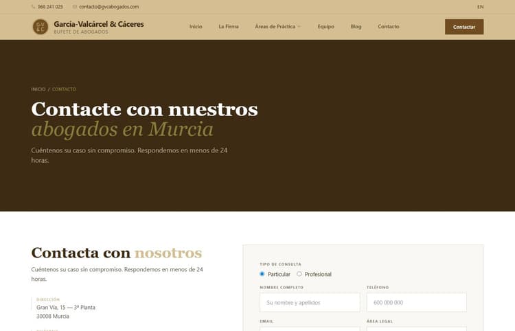 GVC Abogados 2026: Web del bufete en Murcia (Next.js) - imagen 5