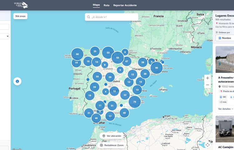 Mapa Furgocasa: Mapa de áreas de autocaravana - imagen 2
