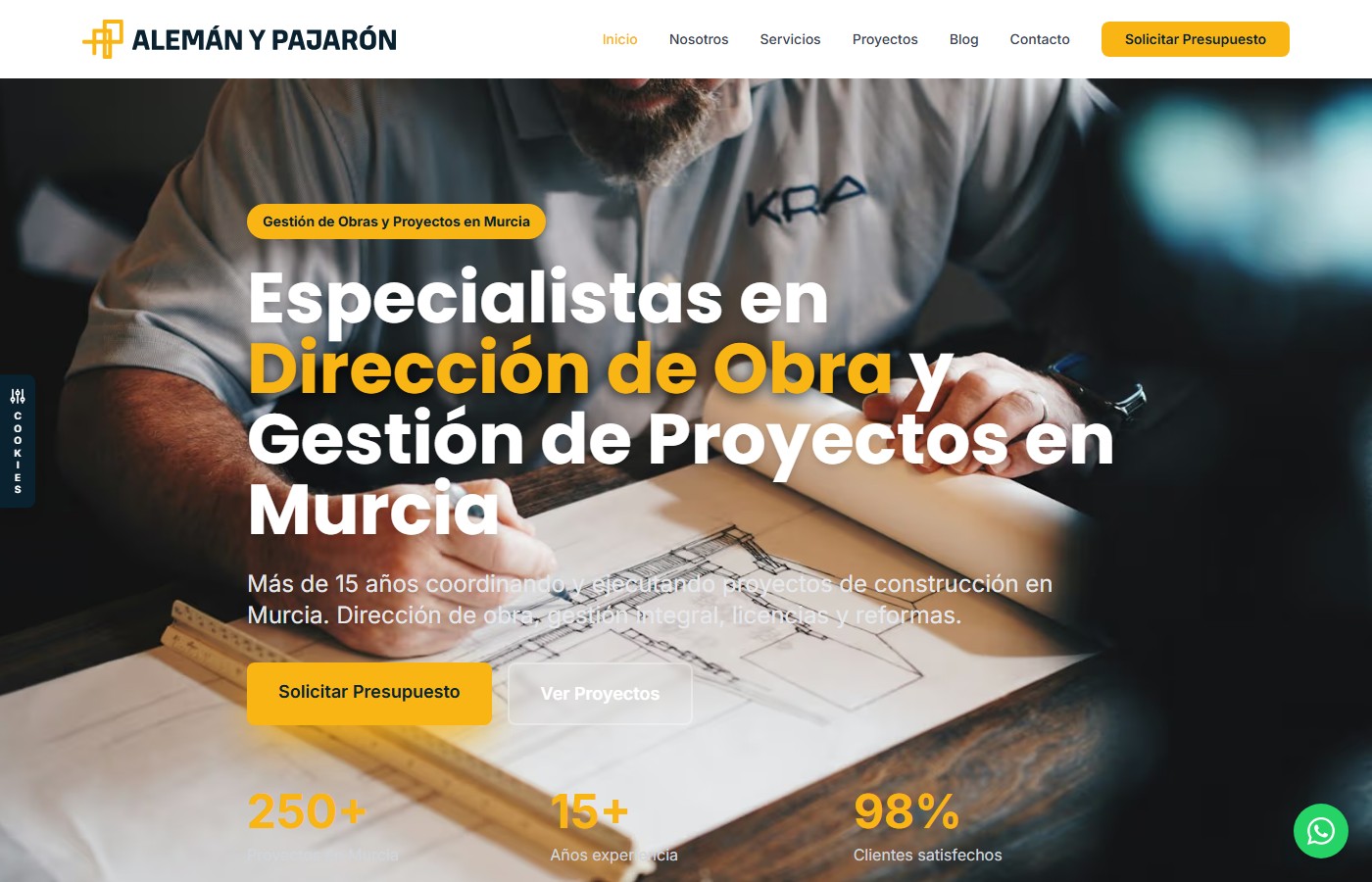 Alemán y Pajarón: website for a construction management firm