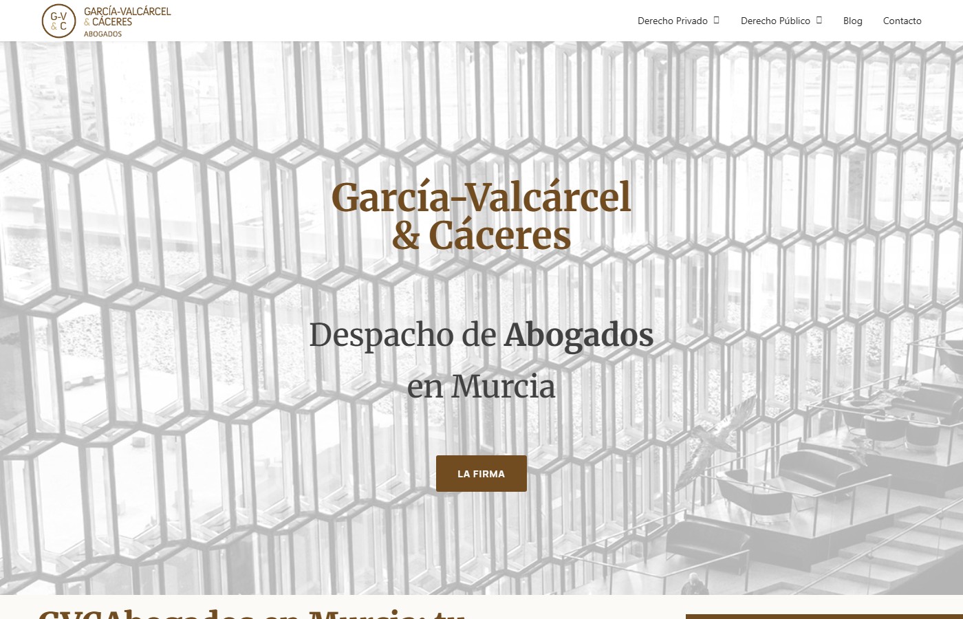 García-Válcarcel & Cáceres: website for a full-service law firm